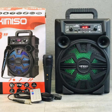 QS-5801D 8 Inch Speaker Outdoor Portable Trolley Speaker DJ Speaker System Subwoofer Sound Box With LED Light KIMISO